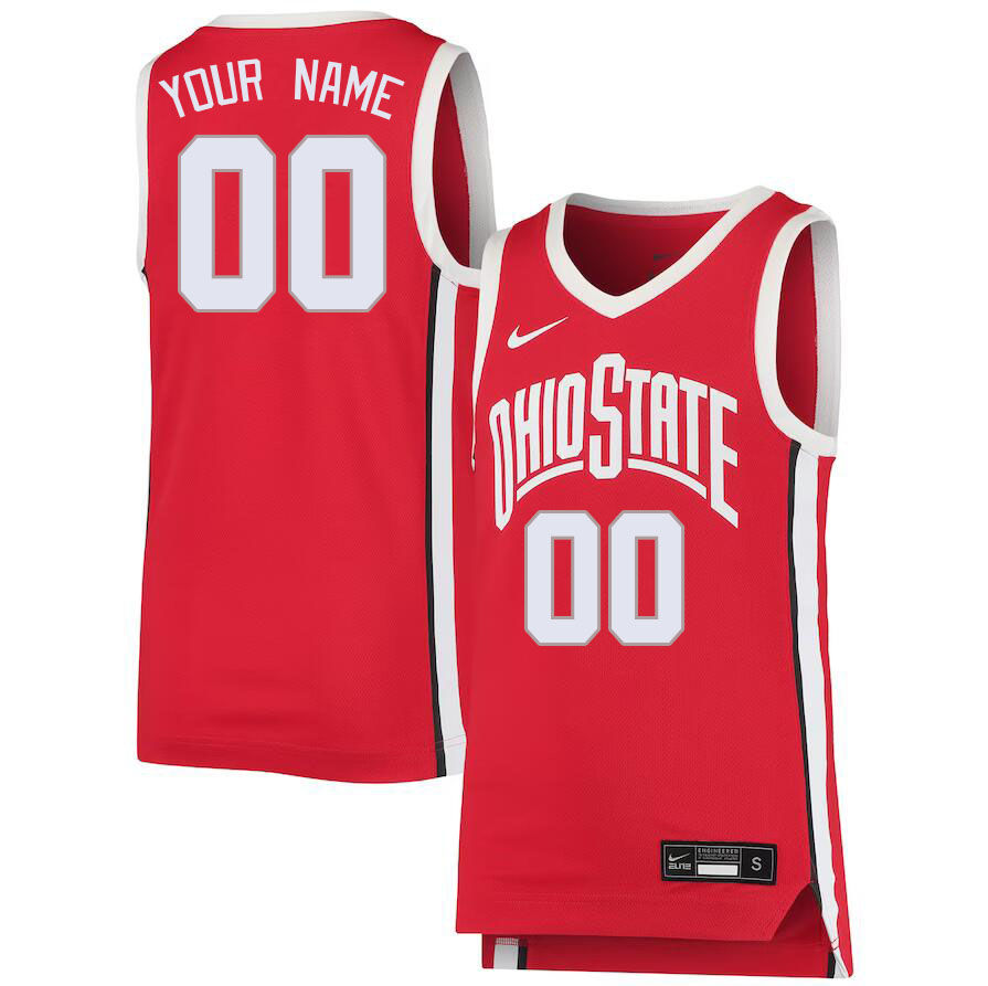 Custom Ohio State Buckeyes Name And Number College Basketball Jerseys Stitched-Red - Click Image to Close